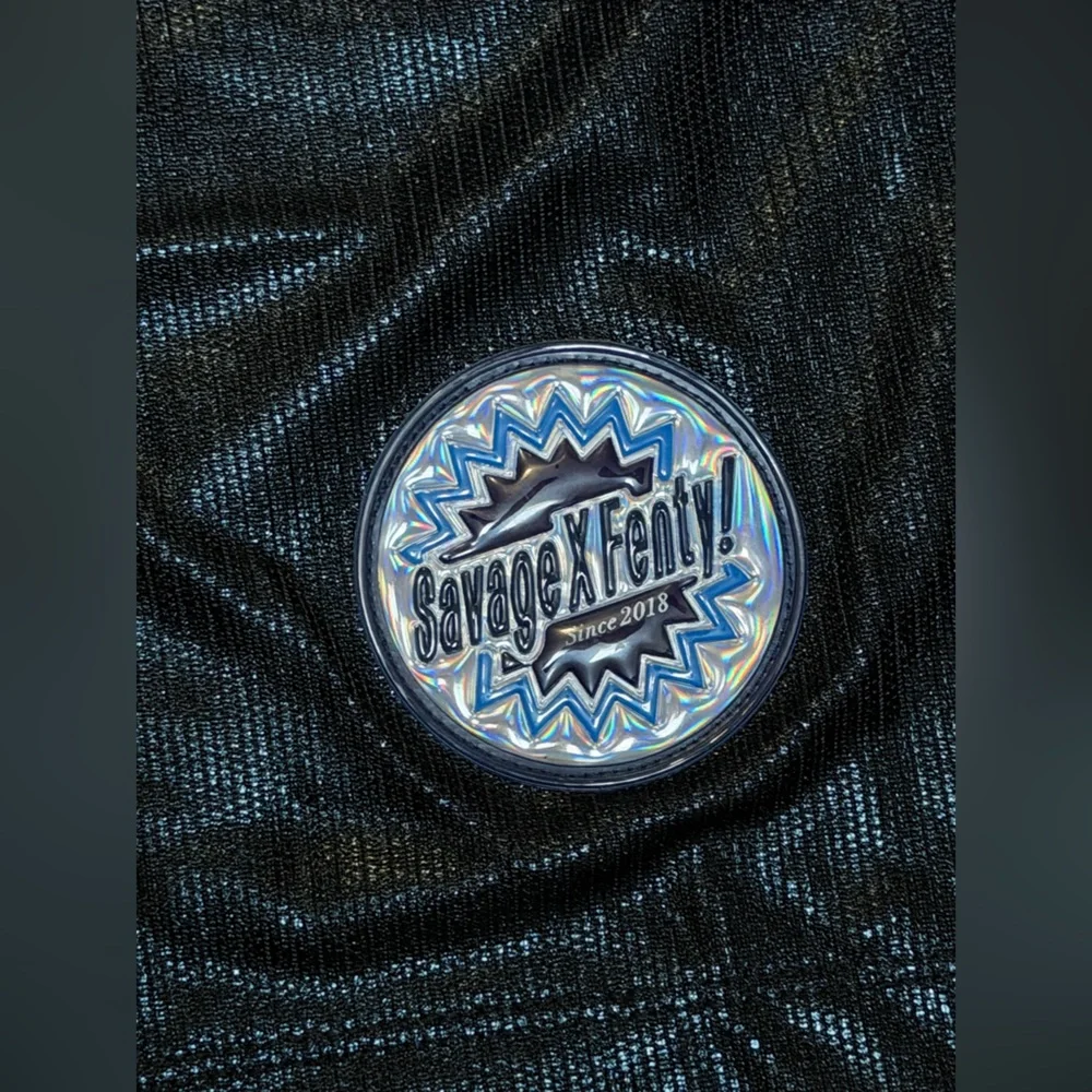 NEW Savage X Fenty Chain Reaction Metallic Black Basketball Shorts Streetwear L - Picture 9 of 14